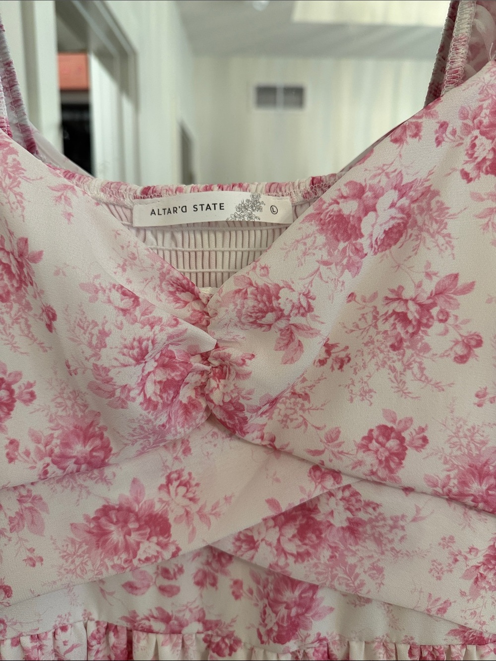 Altar'd State Pink and White Floral Maxi Dress - Picture 2 of 4
